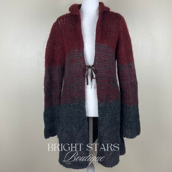 Rare Vintage Knit Ombre Duster Cardi ASO Willow Rosenberg BtVS Ashley Olsen Red - Picture 6 of 12